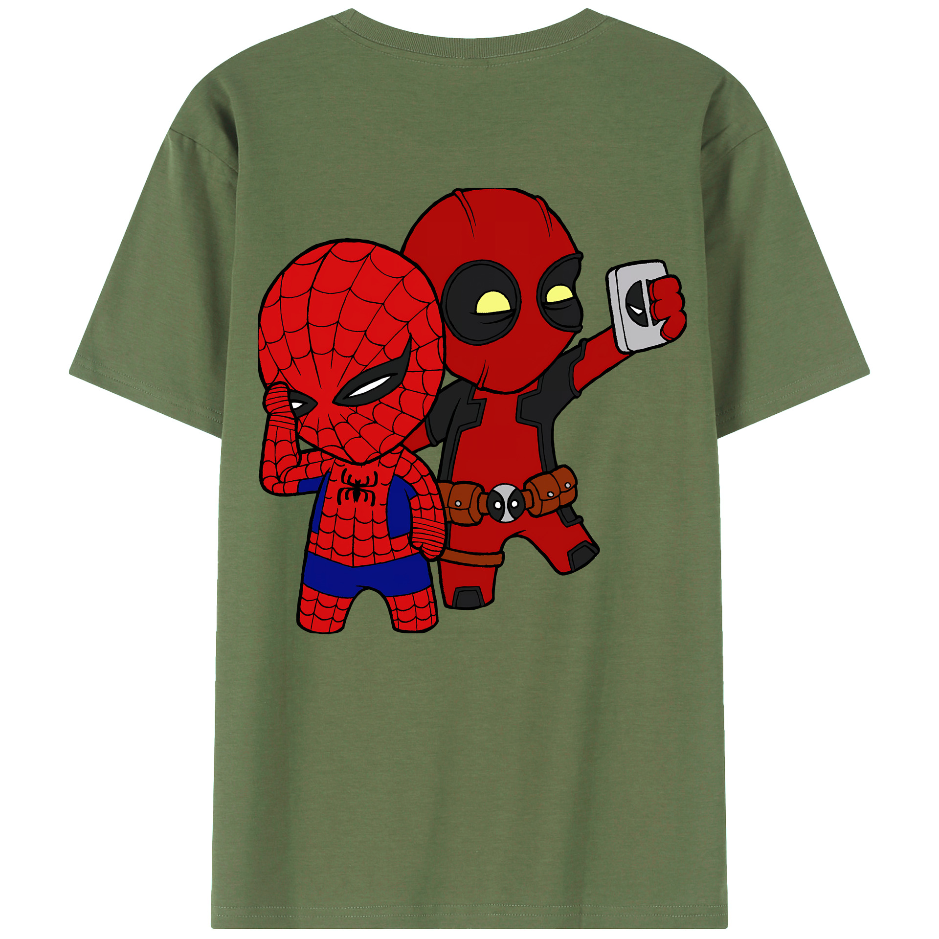 （画像用） Deadpool デッドプール 綿100％ メンズ半袖Tシャツ（バックプリント） 通気性